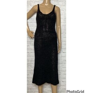 Organic John Patrick black knit tank midi dress